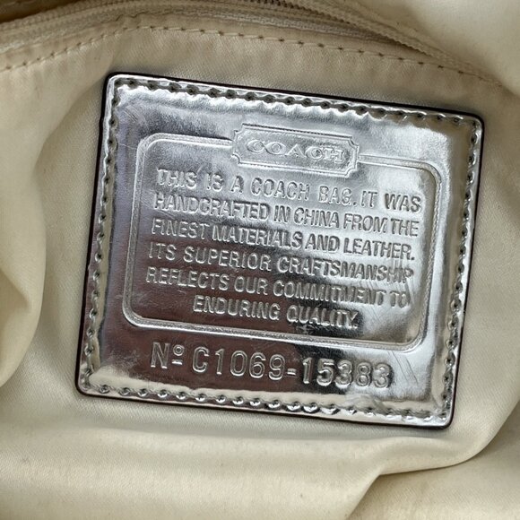 RARE Coach 15383 Poppy Gold Sequin Spotlight Satchel Purse Handbag READ - Picture 10 of 15